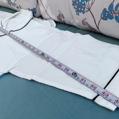 ホワイトロングパジャマ パイピング付きの画像