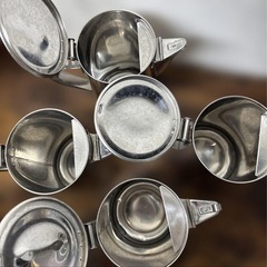 ステンレススチール 蓋付きポット 4個セット ウォーターポット デキャンタの画像