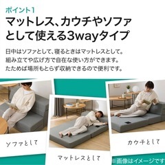 【1/14まで】ニトリ　ソファになるマットレス　セミダブルの画像