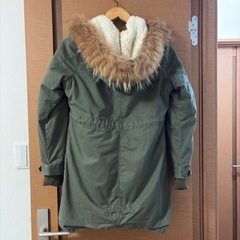 ライトオン ボアライナー付き ダウンジャケット Mサイズ カーキ ボア取り外しの画像