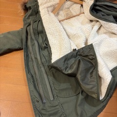ライトオン ボアライナー付き ダウンジャケット Mサイズ カーキ ボア取り外しの画像