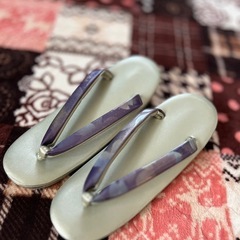  成人式 卒業式 結婚式★可愛いレトロ赤い草履 ファー付き 箱なし★の画像