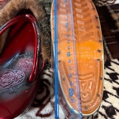 ♡ 成人式 卒業式 結婚式 ♡★可愛いレトロ赤い草履 ファー付き 箱なし★の画像