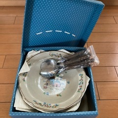 YAMAKAヤマカ アメリカンカントリーコレクションHeart Land スープ.パスタ皿　スプーン付きの画像