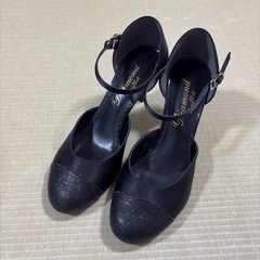 ドリードール パンプス 黒 リボン取り外し可 結婚式 パーティーの画像