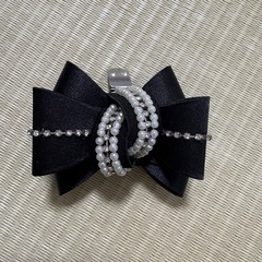 ドリードール パンプス 黒 リボン取り外し可 結婚式 パーティーの画像