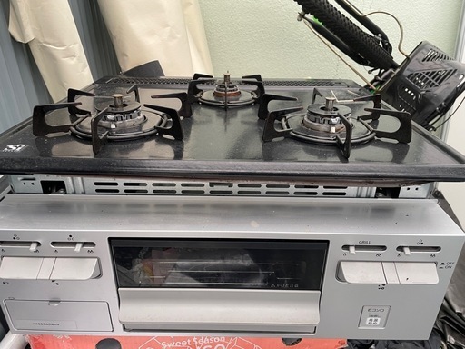 • 【2台セット/バラ売り可】パロマ/ハーマン ビルトインガスコンロ 3口 都市ガス用