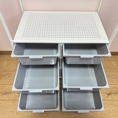 完成品 LOWYA ハンガーラック キャスター 引出収納 6個の画像