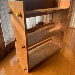 木製棚　ヴィンテージ　ブックシェルフ　昭和レトロ　本棚　の画像
