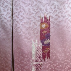 着物素材リメイク暖簾、ピンク色　横〜55–丈〜84!
の画像