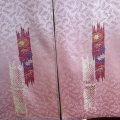 着物素材リメイク暖簾、ピンク色　横〜55–丈〜84!
の画像