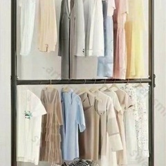 新古品★ハンガーラック 2段 80cm幅の画像