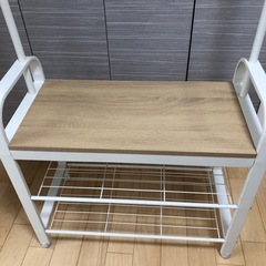  シューズラック コートハンガー ラックとハンガーの組み合わせ ベンチ付き 洋服帽子掛け 物置き 多機能収納ラック 72×33.7×183cm HSR40W
の画像