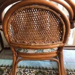 アンティーク　籐チェア2脚の画像
