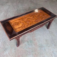 中国木彫センターテーブル骨董の画像