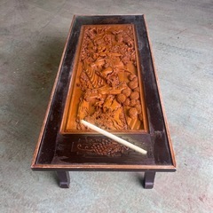 中国木彫センターテーブル骨董の画像