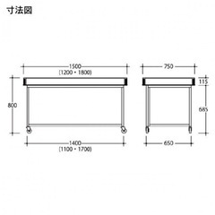 販売台陳列ワゴン 平台 SF115 Aタイプワゴン（上箱サイド：ホワイト） W:1500mm （5尺）事・セール・特売用ワゴンの画像