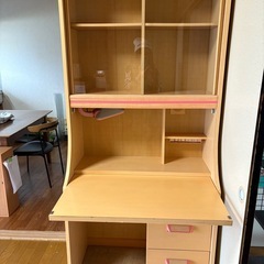 学習机　収納棚　本棚の画像