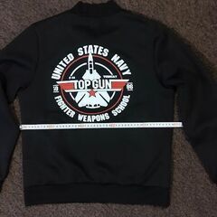 男女兼用　TOP GUN Bomber Jacket ジャンパー ジャケット 黒の画像