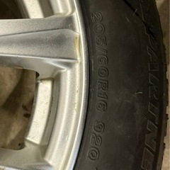 205/60R16 スタッドレス　アイスパートナー2 23年製　ホイール付き4本セット　バリ溝！の画像