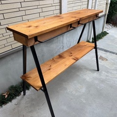 自作アウトドアラック　棚　調理台
の画像