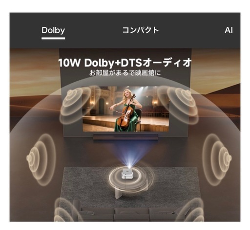 新品 iSinbox プロジェクター 1200ASNI 高輝度 1080P 4K対応