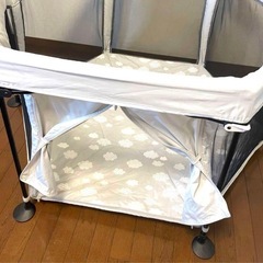 【美品】日本育児 洗えてたためる ポータブル ベビーサークルの画像