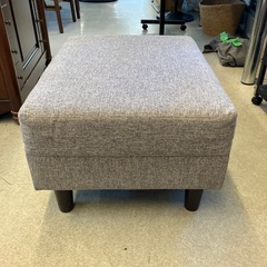 サ2512-333 オットマン スツール グレー ファブリックタイプ 毛玉日焼け有りの画像