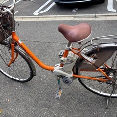 Panasonicオレンジ色 電動アシスト自転車 シティタイプの画像