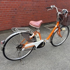 Panasonicオレンジ色 電動アシスト自転車 シティタイプの画像