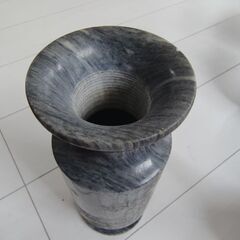 竹虎図　マーブルフラワーベース　大理石花瓶　25x口穴5cmの画像