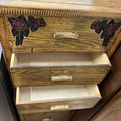 3段チェスト 木彫花柄 取りに来れる方限定！の画像