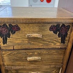3段チェスト 木彫花柄 取りに来れる方限定！の画像