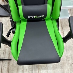 大人気! GTRACING ゲーミングチェア 人気カラー ブラック グリーン 状態良好！の画像