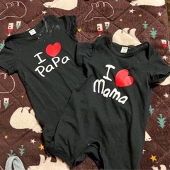 I Love PaPa/ I Love MaMa ショートオールの画像