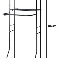 伸縮式ランドリー収納ラック ブラックの画像