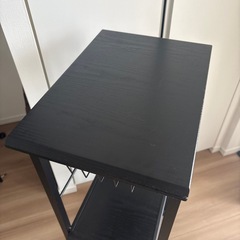 山善木製キッチンラック 3段 キャスター付きの画像