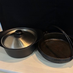 鉄鍋・すき焼き用鉄鍋 2点セットの画像