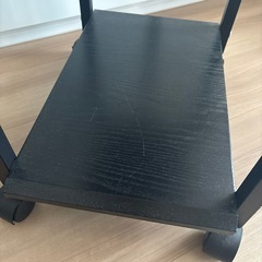 山善木製キッチンラック 3段 キャスター付きの画像