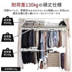 便利　突っ張りクローゼット　2連　　の画像