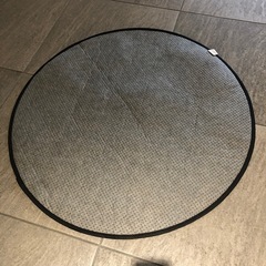 洗えるフランネルラグ　直径100cm ブラック　滑り止め付きの画像