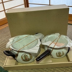 ピーターラビットの絵柄がついた鍋の画像