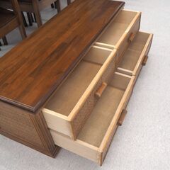 サイドボードチェスト　ラタン　リユース品　価格　6,600円の画像