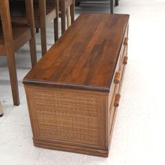 サイドボードチェスト　ラタン　リユース品　価格　6,600円の画像