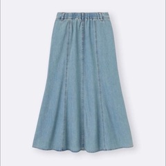 GU ライトデニムフレアマキシスカートの画像