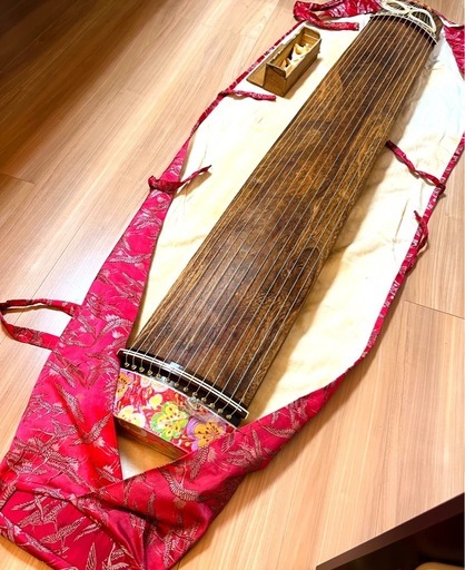 【付属品付き】お琴　13弦　カバー付き