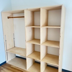 【DIY可能】大容量 収納棚 ハンガーラック一体型の画像