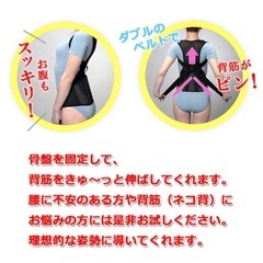骨盤グイッと背筋Sラインベルト 猫背 腰痛対策 背筋骨盤補正 S~M 黒 の画像