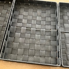 ニトリ　カゴ　黒の画像