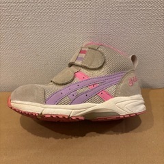 【16〜16.5cm】ASICS キッズ ハイカットシューズ グレー/ピンクの画像